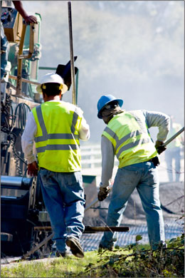 Photograph -- Construction workers