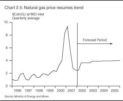 Chart 2.5: Natural gas price resumes trend
