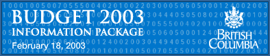 Budget Information Package -- February 18, 2003.