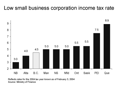 Low small business corporation income tax rate.