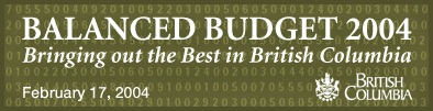 Balanced Budget 2004: Bringing out the Best in British Columbia -- February 17, 2004.