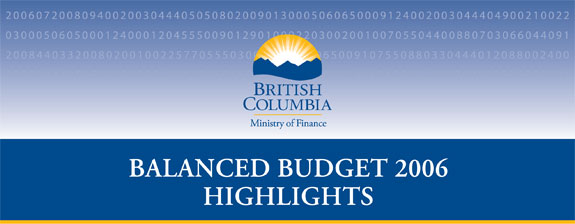 Balanced Budget 2006 -- Highlights