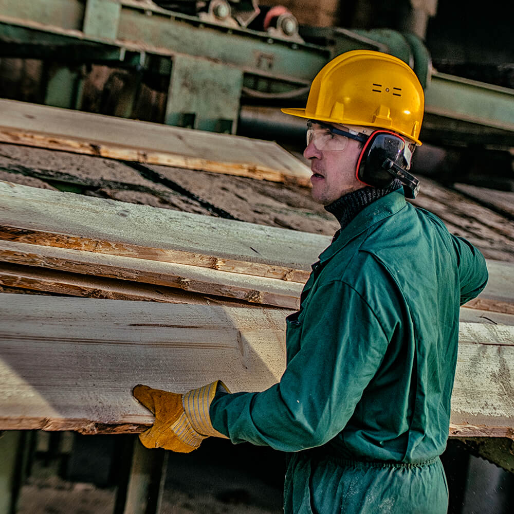 a worker in a lumber mill