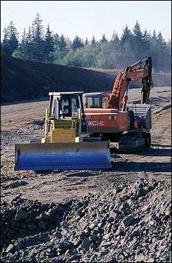 Road construction near Cumberland.